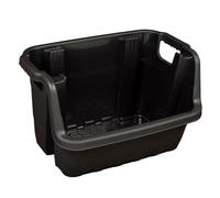 Strata Heavy Duty Stacking Crate in Black, Plastic | Charlies