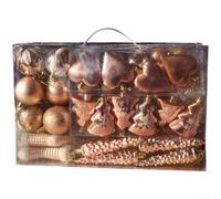 Plastic Ornaments Balls And Garland Set 72 Pieces For Christmas Tree Holiday Decoration(B)