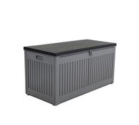 Plastic Outdoor Storage Box 190 Litres Extra Large - Grey & Black Essentials by Wensum