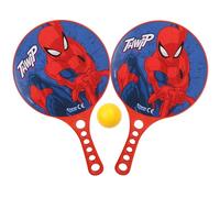 Plastic paddles for children, (Disney, Stitch, Marvel, Frozen, Star Wars, Paw Patrol) rackets for playing in the garden + rubber ball (MARVEL Spider Man, 33 cm)