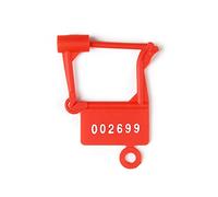 Plastic Padlock Seals Tags Disposable Self-Locking Numbered Tag Tamper Proof Security Padlocks Lable for Water/Electricity Meter Luggage, Bag, Clothes, Shose(Red,100pcs)