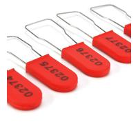Plastic Padlocks Security Seals Tags Metal Wire Seal Locking Disposable Anti-Tamper Lock Tag with Numbered(500pcs,Red)