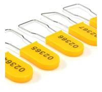Plastic Padlocks Security Seals Tags Water/Electricity Metal Wire Seal Locking Disposable Anti-Tamper Lock Tag with Numbered(100pcs,Yellow)