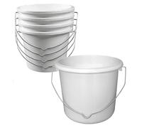 Plastic Paint Kettle Container with Metal Handle - Buckets, Tubs, Mixing Pots, Paint Kettle Storage Containers, Clear Tubs, Empty Pots for paints and Paste 1 Litre Pack of (3)