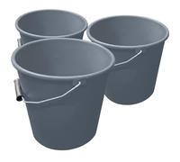 Plastic Paint Kettle Container with Metal Handle - Buckets, Tubs, Mixing Pots, Paint Kettle Storage Containers, Tubs, Empty Pots for paints and Paste - Grey 5 Litre (3)
