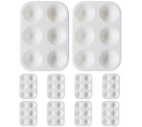 Plastic Paint Palette 10pcs White Plastic Paint Tray Palettes Ideal for Art Classes Diy Crafts Watercolor Mixing Painting Parties White