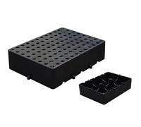 Plastic Pallet, Waterproof Storage Grid Pad, Nestable Ventilation Floor Pallet, Anti-slip Texture on the Surface, for Basement Storage Cargo Storage Supermarket(Black,40x30x10cm/16x12x4in)
