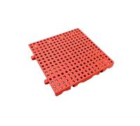 Plastic Pallets Waterproof, Modular Interlocking Drainage Tiles, Non-Slip Splicing Mats with Holes, for Restroom, Bathroom, Kitchen, Deck, Pool, Patio, Balcony, Yard(Red,50 * 50cm/19.7 * 19.7")