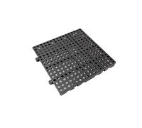 Plastic Pallets Waterproof, Modular Interlocking Drainage Tiles, Non-Slip Splicing Mats with Holes, for Restroom, Bathroom, Kitchen, Deck, Pool, Patio, Balcony, Yard(Black,50 * 50cm/19.7 * 19.7")