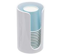 Plastic Paper Cup Holder - Small Disposable Cup Dispenser Mouthwash Cup Holder for Bathroom Countertop, White