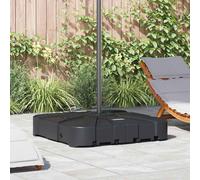 Plastic Parasol Base Set 2 pcs Black 88x88x19 cm Outdoor Garden Heavy Duty