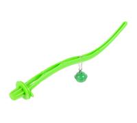 Plastic Parrot Perch with Bell for Bird Cage Play | Light Green Plastic, Easy to Install, Cute Style, for Cockatiel and Lovebirds inside Cage