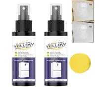 Plastic Part Yellow Reducer Agent, Plastic Restorer for Cars, Headlight & Trim Restoration, Anti-Yellowing Cleaner with Ceramic Coating, Long-Lasting Faded Plastic Repair for Automotive (2PCS)