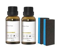 Plastic Parts Crystal Coating Car, 2 pack 30ml Car Plastic Revitalizing Coating Agent, Car Plastic Restorer Interior, Plastic Parts Refurbish Agent for Car, Plastic Refreshing Coating with Sponge