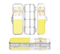 Plastic Pencil Box 2 Layer Transparent Pens Case For Kids With Lid Vatican City Flag