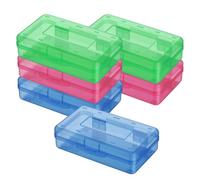 Plastic Pencil Box, 6PCS 8x5x2 Inch Crayon Box with Snap Lid, Stackable Pencil Case for School Supplies Plastic, Crayon, Marker Organizer, Case