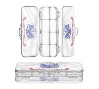 Plastic Pencil Box Clear 2 Layer Crayon Containers For Stationery Supplies With Lid Us Army Flag United States Military