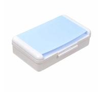 Plastic Pencil Box Large Capacity Double-Deck Pencil Case Stationery Storage Box for Art Craft Items School Office Supplies (Blue)