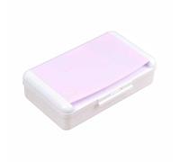 Plastic Pencil Box Large Capacity Double-Deck Pencil Case Stationery Storage Box for Art Craft Items School Office Supplies (Pink)