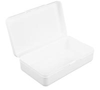 Plastic Pencil Box with Lid for Students and Artists 20.3x12.2x5.9cm | Secure Closure, Prevents Items from Falling, Desk and Art Class Use, White Finish, Easy to Carry