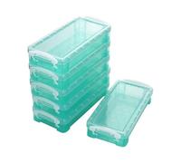 Plastic Pencil Case, Ruler Length Large Utility Storage Box, Clear Color, Multi Purpose Organizer Plastic Pencil Box, Clear Pencil Stationery Case with Hinged Lid and Snap Closure (B)