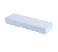 Plastic Pencil Case Snap Closure Lightweight Portable Large Capacity Pen Box for Students School Office Stationery Organizer Durable Easy Clean (Light Blue)