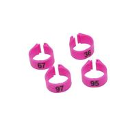 Plastic Pet Bird Foot Rings Inner Diameter 12mm 14mm Parrot Clip Ring Racing Pigeon Marking Ring Number 1 to 100,Pink,12mm - 100Pcs