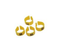 Plastic Pet Bird Foot Rings Inner Diameter 12mm 14mm Parrot Clip Ring Racing Pigeon Marking Ring Number 1 to 100,Yellow,12mm - 100Pcs