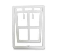 Plastic Pet Dog Cat Kitty Door for Screen Window Security Flap Gate Tunnel Fence Lockable for Home for Cats & Doggie(White,S)