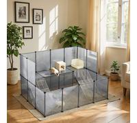 Plastic Pet Fence Cage for Indoor Use, Grey