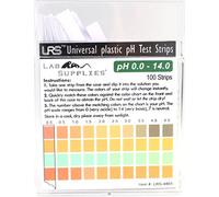 Plastic pH Test Strips, Universal Application (pH 0.0-14.0, 0.5 pH Intervals), 100 strips
