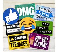 Plastic Photo Booth Prop Signs - Teenage Party Mix - PG-13 Family Friendly
