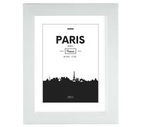 Plastic photo frame "Paris", white, 10 x 15 cm