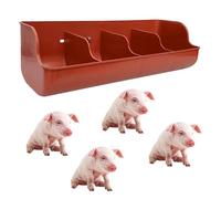 Plastic Pig Feeder Trough Livestock - 4 5 6 Bits, Hog/Pig/Duck/Chicken/Geese Feeding Trough for Animals, Yard/Pig Pens/Farms/Sheds Pen Piglet Water Trough(Brown,46.5cm/18in 4bit)