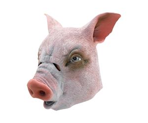 Plastic Pig Mask Farm Animal Babe Mens Fancy Dress Costume Accessory