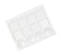 Plastic Pigment Tray for Artists White Rectangular Multi Slot
