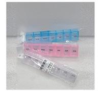 Plastic Pill Tablet Box 7 Days Medicine Organiser, Weekly Medication Storage Case 15 x 2 cm, Compact Daily Tablet Container, Portable Travel Pill Holder, Random Colour