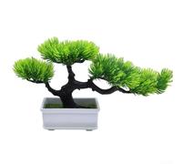 Plastic Pine Bonsai in Decorative Container for Indoor Table or Shelf Placement Supporting Consistent Aesthetic Integration (1 Green)