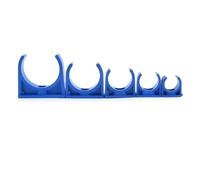 Plastic Pipe Clamps, PVC U-Shaped Conduit Clamp for Water Pipe Support, Pack of 10, White and Blue, Multiple Sizes(Blue,32mm)