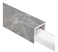 Plastic Pipe Covers for Concealing Water Pipes, Rectangle Grey Enclosure for Bathroom Sink and Wall Extractor Vent, Easy Cut, Ideal for Hiding Unsightly Tubes