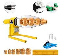 Plastic Pipe Welding Machine, 110V Plastic Water Pipe Welder with 0.79, 0.98, 1.3, 1.6, 2, 2.5in Die Head and Pipe Cutter, Socket Fusion Welder for PP, PP-R, PE, PP-C, 0-608℉