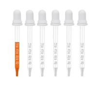 Plastic Pipettes Reusable 1ml, Liquid Dropper Pipette Droppers for Skincare Feeding Pets and Kids Crafts Home Experiment-6 Pcs (White)