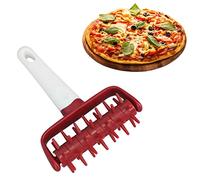Plastic Pizza Dough Docker, Prevent Blistering Versatile Dough Press Time Saver Pastry Roller with Spikes for Home Kitchen (Red)