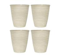 Plastic Plant Pot | Heavy Duty Planter 13L | Indoor Outdoor Flower Pot | Weatherproof Garden Container with Drainage Holes | Decorative for Garden Patio Balcony (Dune Planter Warm Grey - 28cm, 4Pack)