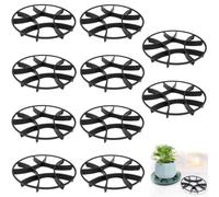 Plastic Plant Pot Risers 12cm Black Drainage Feet(10pcs)