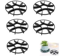 Plastic Plant Pot Risers 12cm Black Drainage Feet(5pcs)