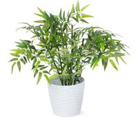 Plastic Plant Pot with Wave Design 18cm White