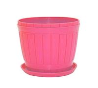 Plastic Planters Colorful Flower Plant Pots with Multiple Drainage Holes and Tray,Indoor/Outdoor Plant Pot Container for Home Office Garden Flowers and Plants Pink XL/4 ( Color : Pink , Size : Large )