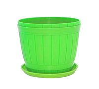 Plastic Planters Colorful Flower Plant Pots with Multiple Drainage Holes and Tray,Indoor/Outdoor Plant Pot Container for Home Office Garden Flowers and Plants Pink XL/4 ( Color : Green , Size : Large
