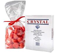 Plastic Polythene Food Bags 1000Pcs 12" x 15" 100Gauge Crystal Clear Strong Poly Storage Bags By Tezraftaar®